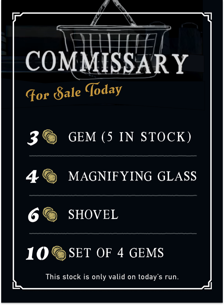Commissary Stock card