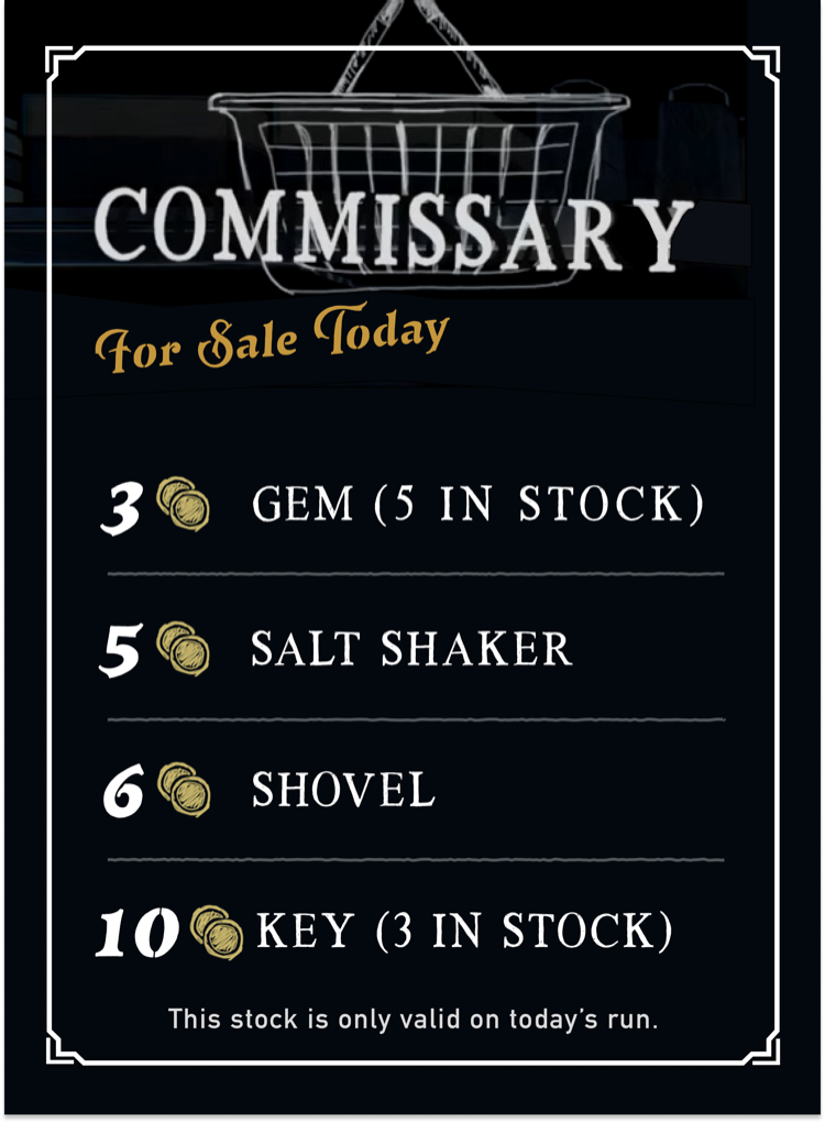 Commissary Stock card
