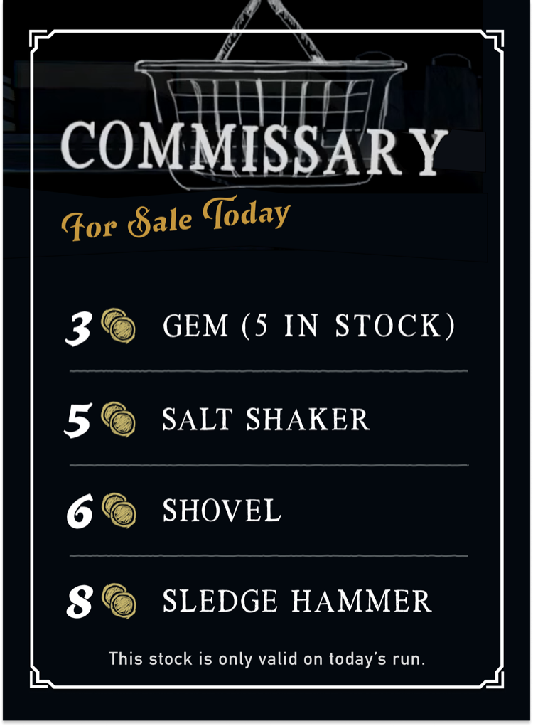 Commissary Stock card