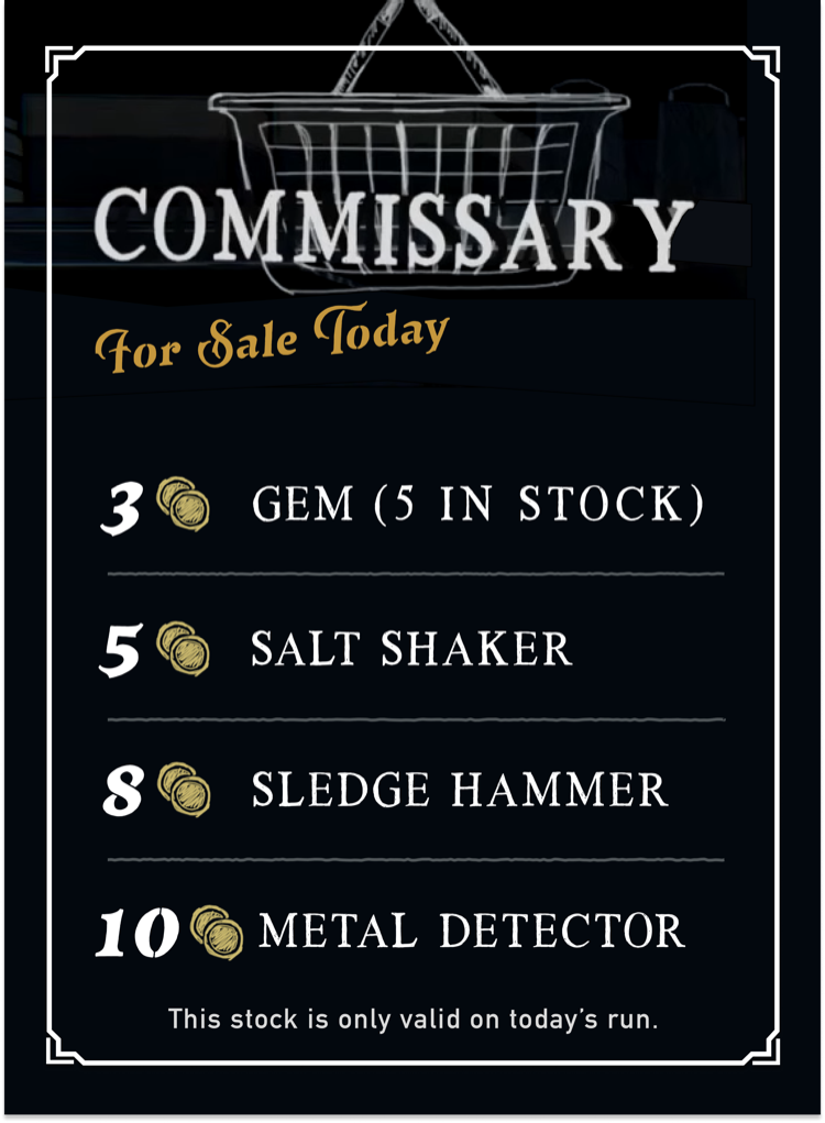 Commissary Stock card