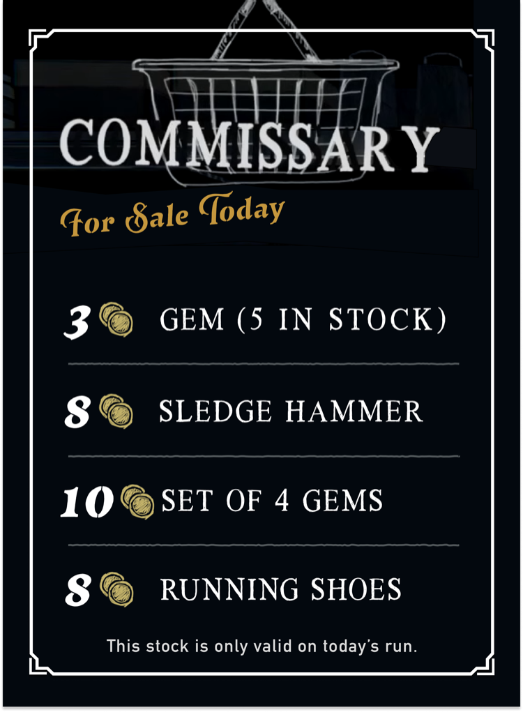 Commissary Stock card