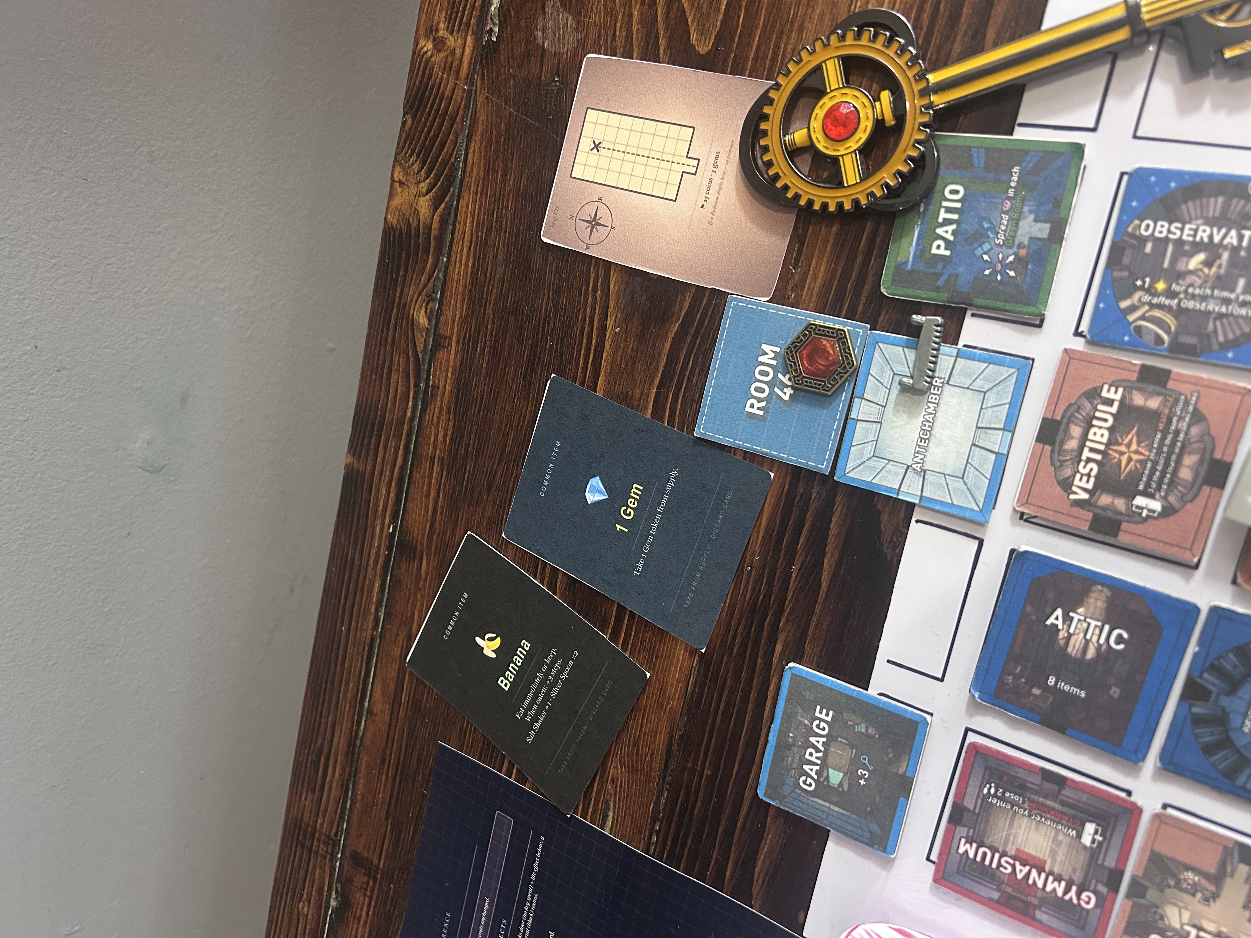Final items collected at run end including treasure map payout card