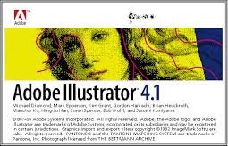 Adobe Illustrator 4.1 splash screen — copyright 1987-95