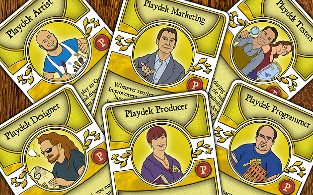 A fan of Agricola occupation cards spread out, showing illustrated character portraits and card titles including Parish Nurse, Parish Marksman, Parish Drunkard, and Parish Brothers