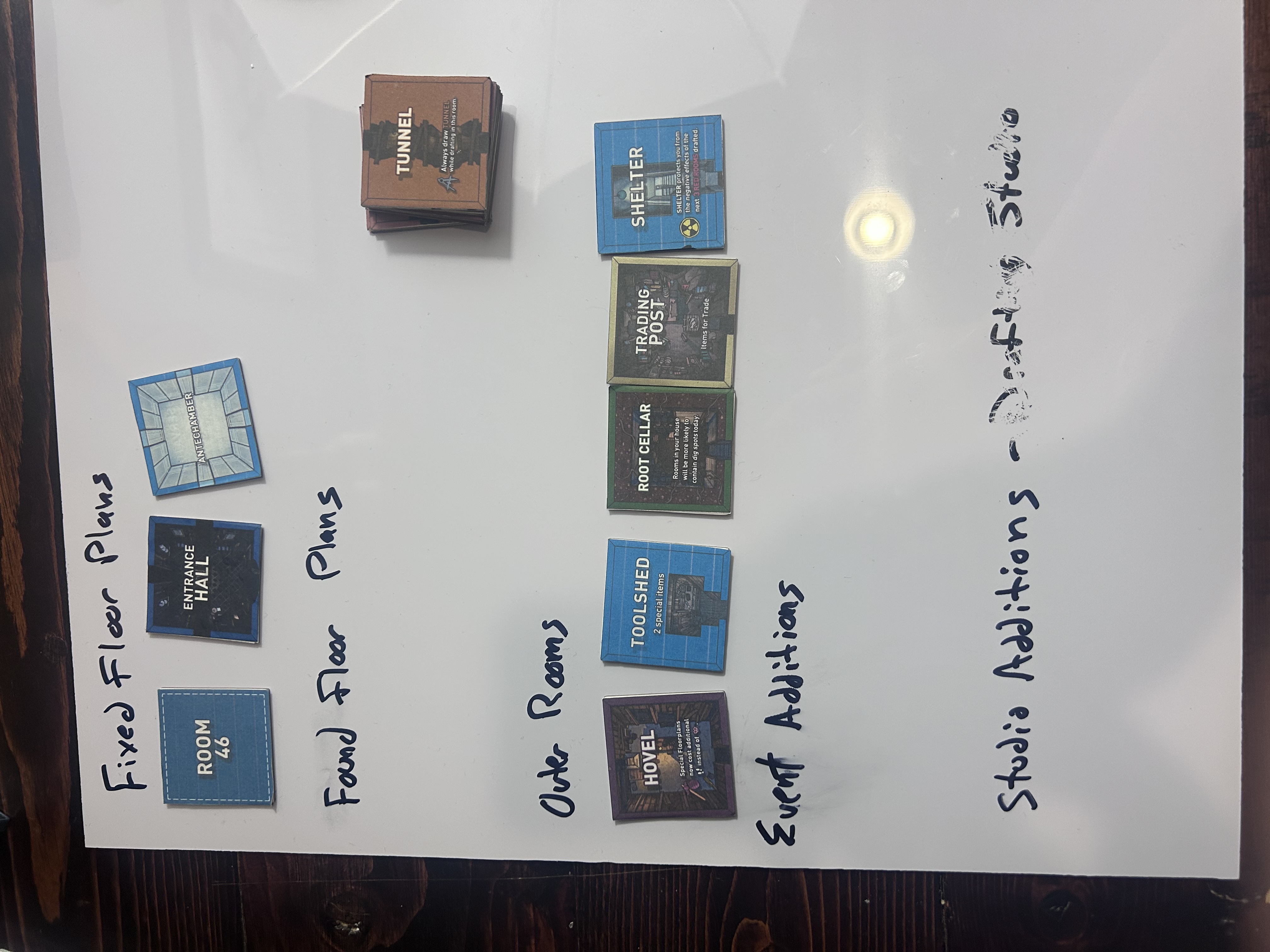 Tiles sorted by gem cost on the prototype board