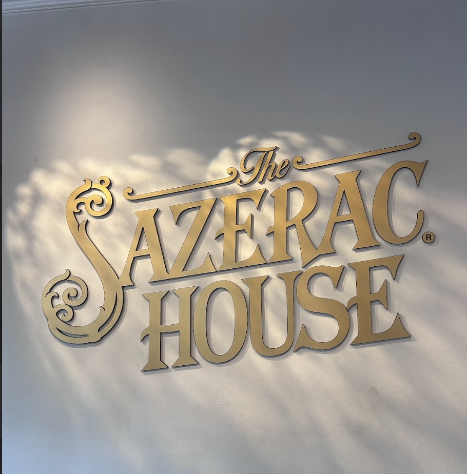 Welcome to the Revived Sazerac House frosted glass sign